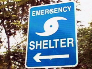 Hurricane shelter sign
