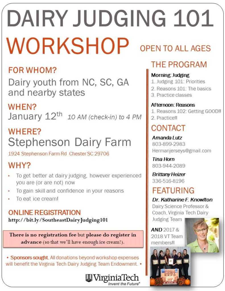 Southeast Dairy Judging 101 NC State Extension