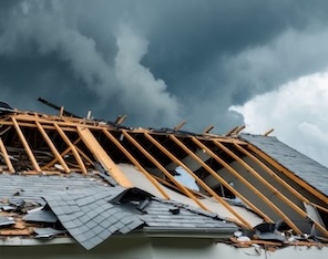 Yhouse roof affected by storm.